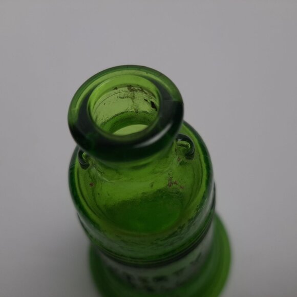 Wheaton Liberty Bell Decanter Green Glass Bottle Vintage 5" by 3" Patriotic Mini - Picture 4 of 16